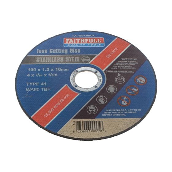 Inox Cutting Disc 100 x 1.2 x 16mm