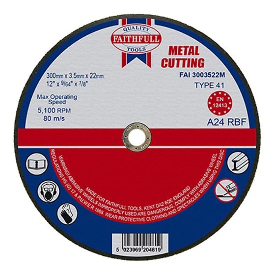 Cut Off Disc for Metal 300 x 3.5 x 22mm by Faithfull