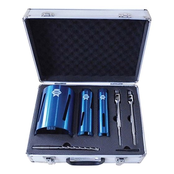 Diamond Core Drill Kit & Case Set of 7 by Faithfull - HF37PS