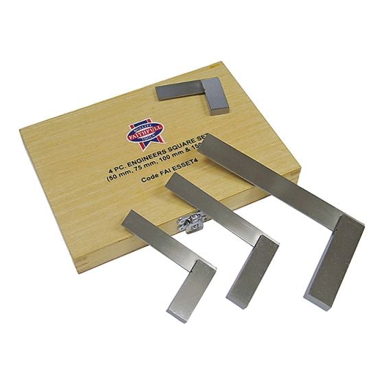 Engineers Squares Set 4 Piece (50, 75, 100, 150mm) - Faithfull SS/A/2-3-4-6