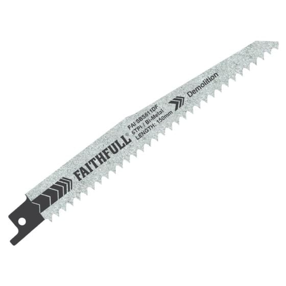 S611DF Bi-Metal Sabre Saw Blade Demolition 150mm 6 TPI (Pack of 5)