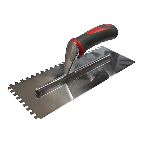 Notched Trowel Serrated Edge Stainless Steel Soft Grip Handle