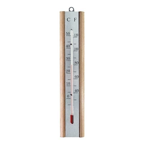 Thermometer Wall Beech Silver 200mm by Faithfull