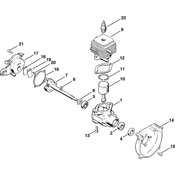 Crankcase, Cylinder Assembly for Stihl FC 44 Lawn Edger