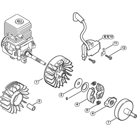 Ignition System, Clutch Assembly for Stihl FC 55 DZ Lawn Edger