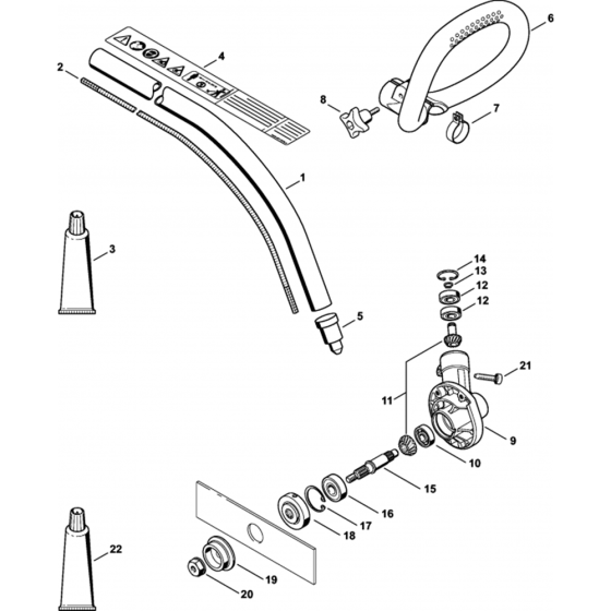 Drive Tube, Loop Handle, Gear Head Assembly for Stihl FC 56 Lawn Edger