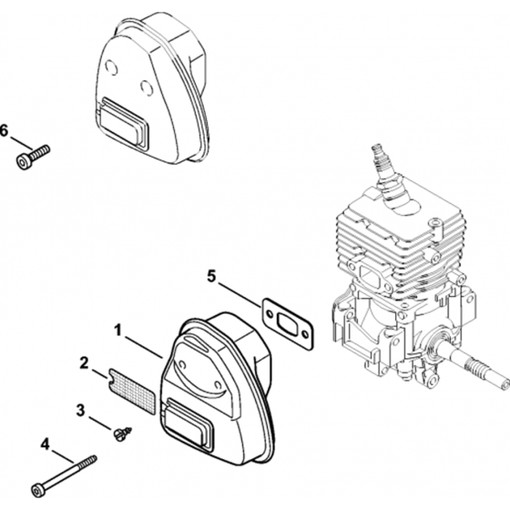 Muffler Assembly for Stihl FC 56 Lawn Edger