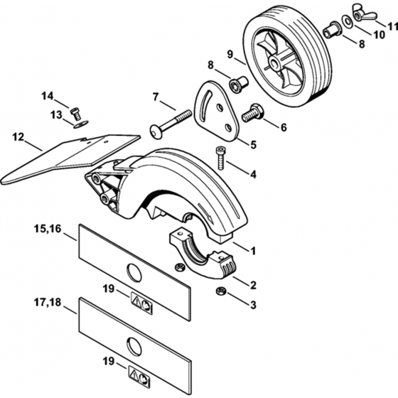 Deflector Assembly for Stihl FC100 Lawn Edger