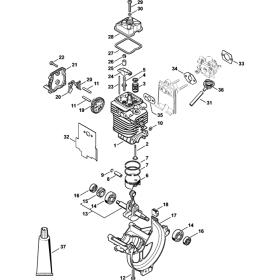 Engine 40mm Assembly for Stihl FC 100 / 110 Lawn Edger