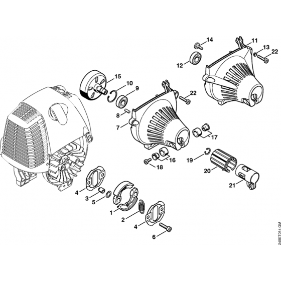 Clutch, Fan Housing Assembly for Stihl FC 100 / 110 Lawn Edger