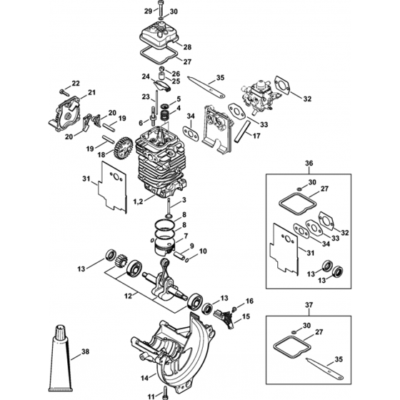 Engine 40mm Assembly for Stihl FC 111 Lawn Edger