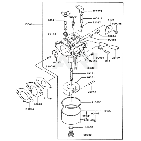 Carburetor for Kawasaki FC150V Engine