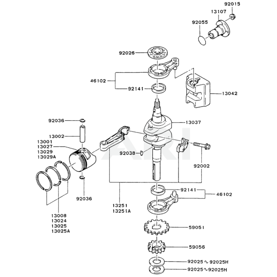 Piston / Crankshaft for Kawasaki FC290V Engine