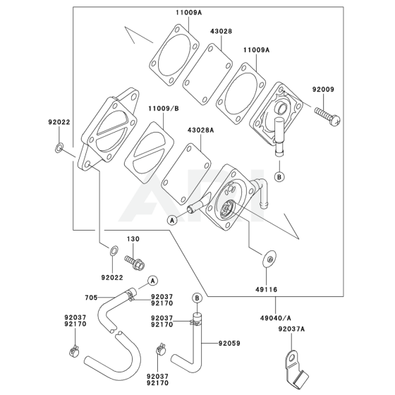 Fuel Tank / Fuel Valve for Kawasaki FC400V Engine