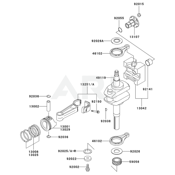 Piston / Crankshaft for Kawasaki FC401V Engine