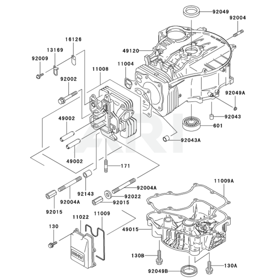 Cylinder / Crankcase for Kawasaki FC401V Engine