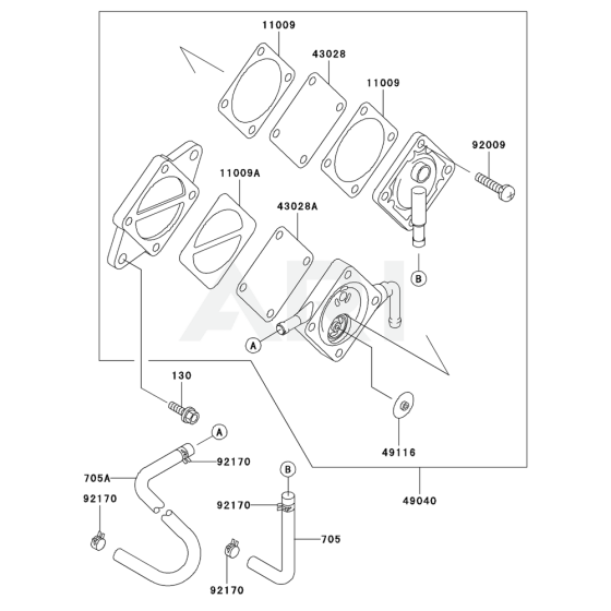 Fuel Tank / Fuel Valve for Kawasaki FC401V Engine