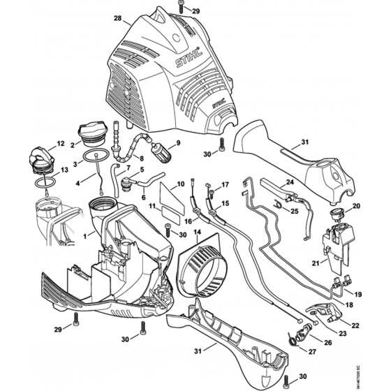 Motor Housing, Handle Assembly for Stihl FC 70 / 70C Lawn Edger