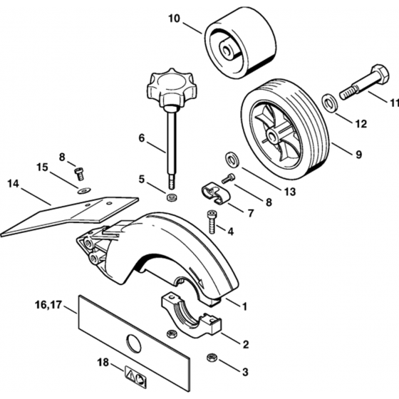 Delfector Assembly for Stihl FC 75 Lawn Edger