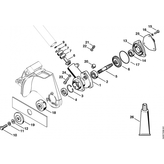 Gear Head Assembly for Stihl FC 83 Lawn Edger