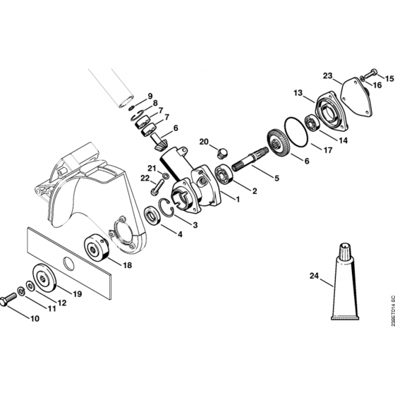 Gear Head (32.2014) Assembly for Stihl FC 95 Lawn Edger