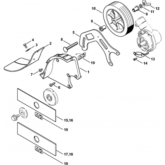 Deflector Assembly for Stihl FC 95 Lawn Edger