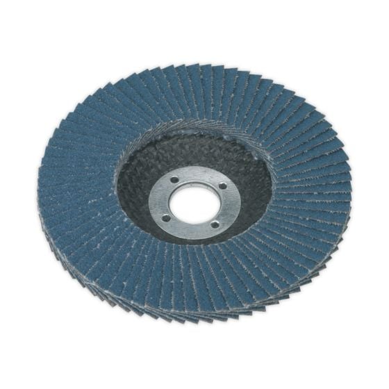 Flap Disc Zirconium Dia.100mm 16mm Bore 60Grit Sealey Part No. FD10060