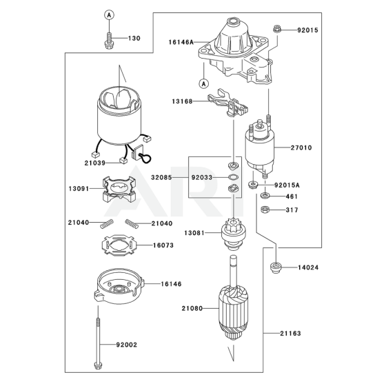 Starter for Kawasaki FD440V Engine