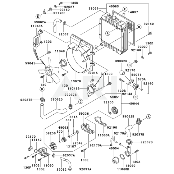 Cooling Equipement for Kawasaki FD501D Engine