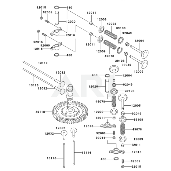 Valve / Camshaft for Kawasaki FD590V Engine