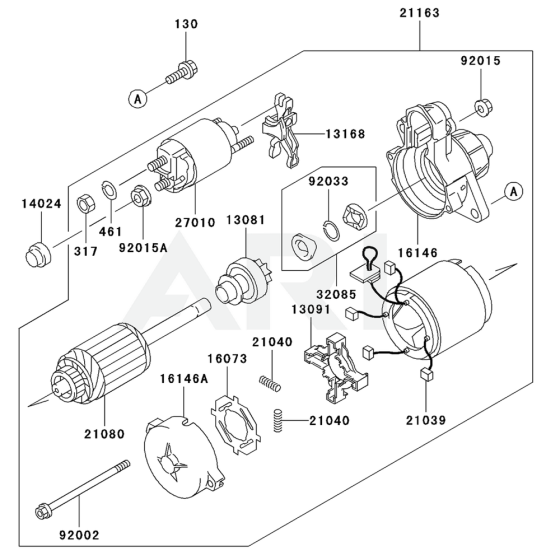 Starter for Kawasaki FD661D Engine