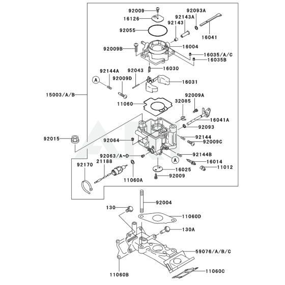 Carburettor for Kawasaki FD661D Engine