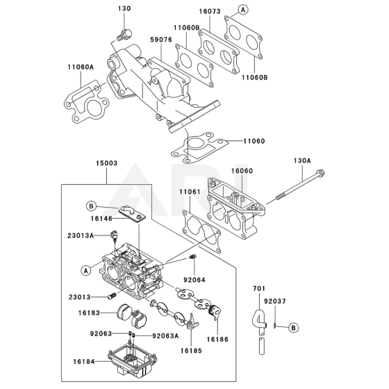 Carburetor for Kawasaki FD671D Engine