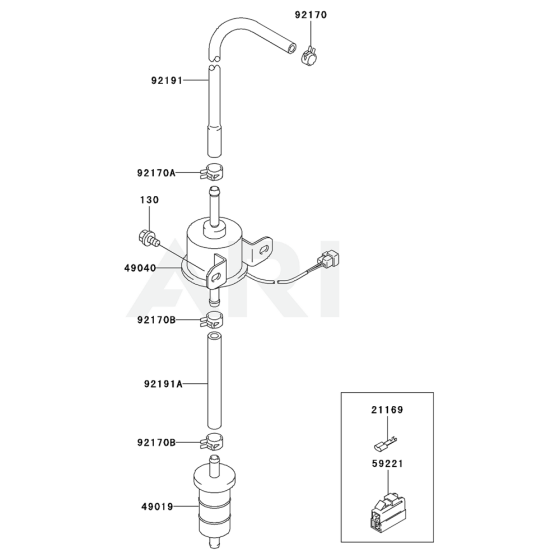 Fuel Tank / Fuel Valve for Kawasaki FD711D Engine