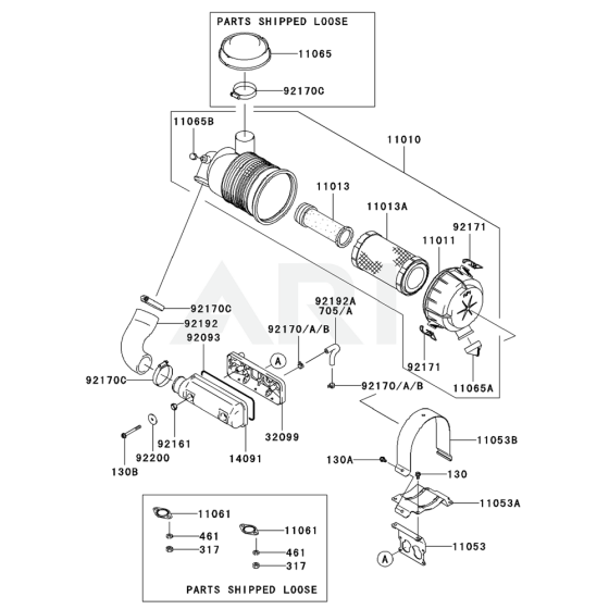 Air Filter / Muffler for Kawasaki FD731V Engine