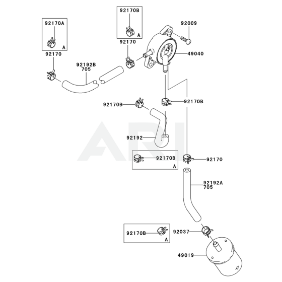 Fuel Tank / Fuel Valve for Kawasaki FD731V Engine