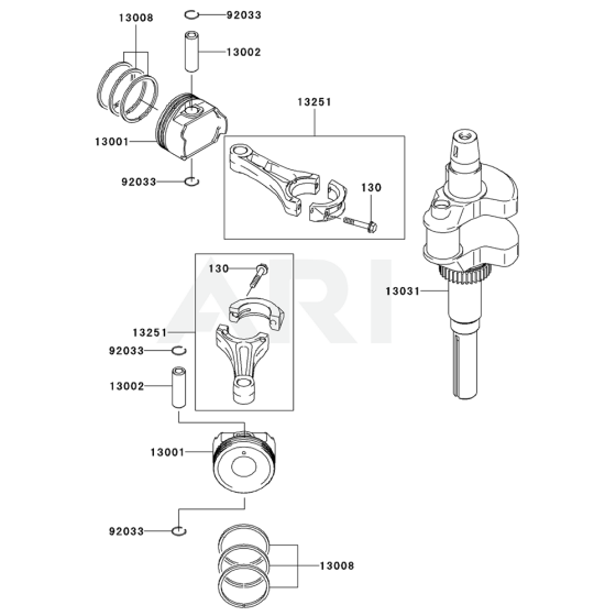 Piston / Crankshaft for Kawasaki FD731V Engine