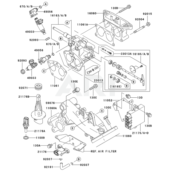 Throttle Equipment for Kawasaki FD791D Engine