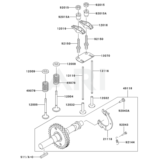 Valve / Camshaft for Kawasaki FE120G Engines