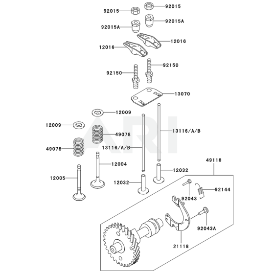 Valve / Camshaft for Kawasaki FE170D Engines