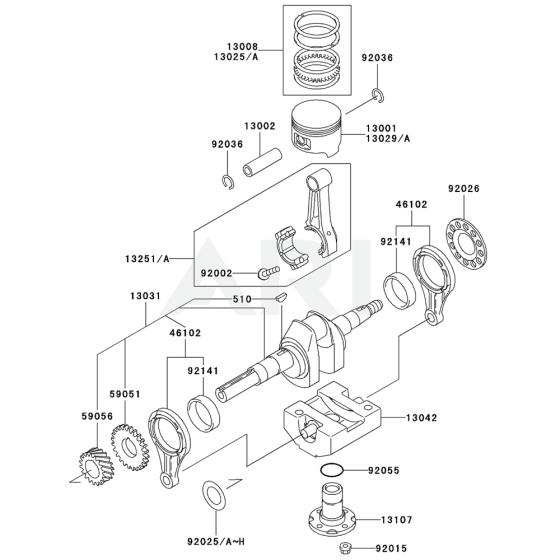 Piston / Crankshaft for Kawasaki FE290R Engines