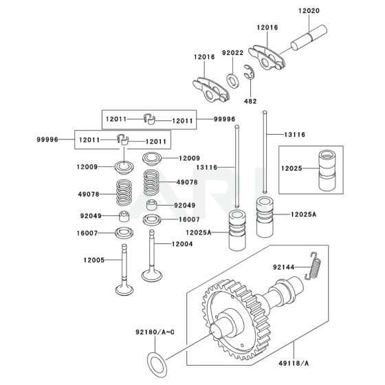 Valve / Camshaft for Kawasaki FE400D Engines