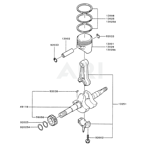 Piston / Crankshaft for Kawasaki FG150D Engine