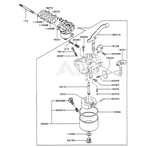 Carburettor for Kawasaki FG150D Engine