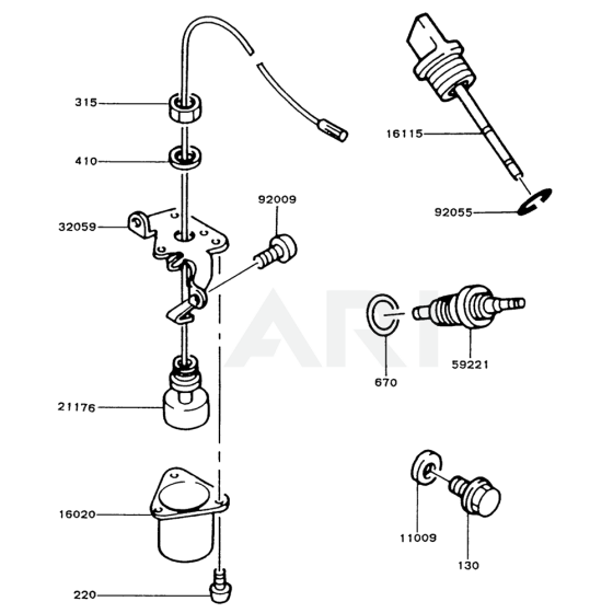 Lubrication Equipment for Kawasaki FG150D Engine