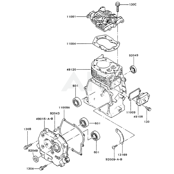 Cylinder / Crankcase for Kawasaki FG150G Engine