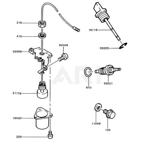 Lubrication Equipment for Kawasaki FG200R Engine