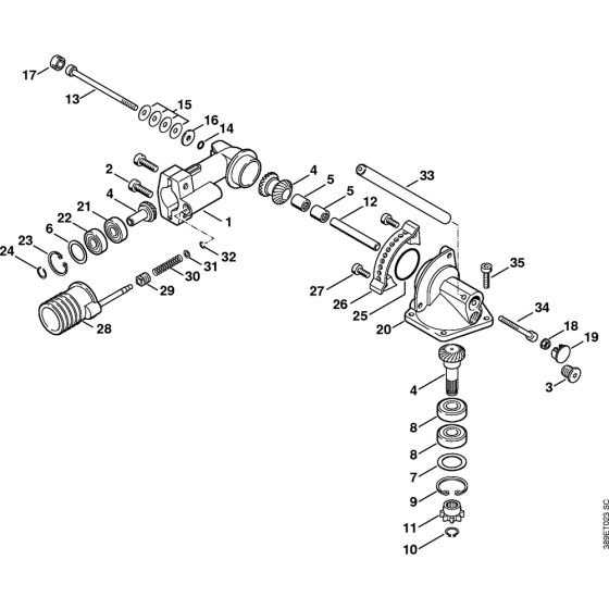 Angle drive 0 deg. - 90 deg. for Stihl FH-KM 0-90 KombiTool