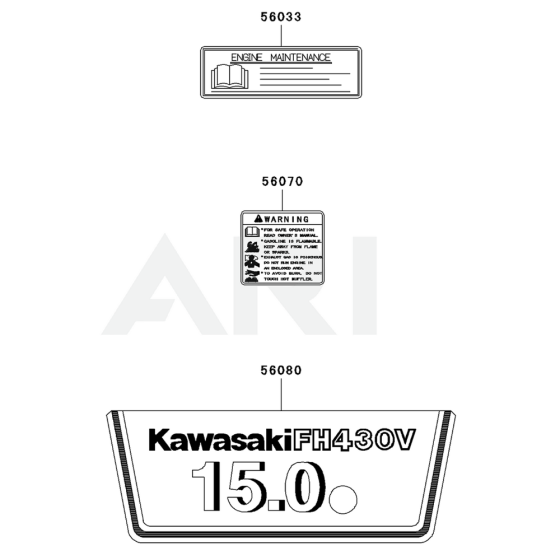 Label for Kawasaki FH430V Engine