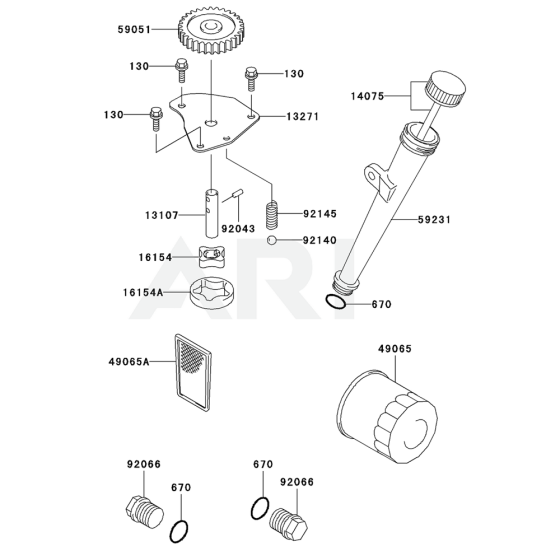 Lubrication Equipment for Kawasaki FH451V Engine